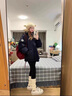 俞兆林羽絨棉服2025年新款冬季棉衣女工裝復(fù)古派克服韓系棉襖小個子外套 藏青色 M 曬單實(shí)拍圖