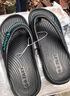 日本進(jìn)口人字拖男家居外穿耐磨防滑防臭厚底沙灘涼鞋夾腳拖鞋 黑色【主圖款】 耐磨外穿 41-42 42-43【適合的腳】 曬單實(shí)拍圖