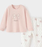 babylove女寶寶內(nèi)衣套裝春秋款純棉打底睡衣女童甜美分體家居服秋衣秋褲 曬單實拍圖