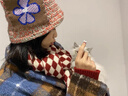CharisKitty本命年小c&k紅色圍巾女生韓系氛圍感針織毛線加厚圍脖男生日禮物 CK圍巾-菱形格紅色【禮盒包裝】 曬單實(shí)拍圖