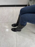 芳臨品牌全頭層牛皮真皮長(cháng)筒靴女2025秋冬新款高筒騎士靴粗跟圓頭長(cháng)靴 黑色絨里 38 曬單實(shí)拍圖