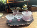 baldauren荷塘月色玻璃三才蓋碗家用一壺兩杯茶碗茶杯耐高溫功夫茶具套裝 荷塘月色-蓋碗小套組-葡萄紫 曬單實(shí)拍圖