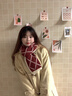 CHANEELR & KARITH圍巾冬季女2025新款圍脖加厚保暖披肩送女生老婆輕奢生日新年禮物 輕奢時尚百搭ck風(fēng)【紅配米】 曬單實拍圖