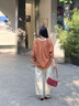 旅途原品（ltyp）真絲襯衫女可水洗皺感干絲無(wú)領(lǐng)蝙蝠袖秋季寬松百搭襯衣 琥珀橘-可水洗真絲 M （現貨） 曬單實(shí)拍圖