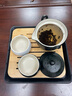 南山先生 黑陶快客杯一壺兩杯便攜式旅行茶具竹制茶盤(pán)日式陶瓷功夫茶具 漢禪一壺二杯＋茶盤(pán)＋布袋 5件 曬單實(shí)拍圖
