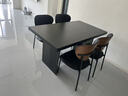 法莎蒂政府補貼全托巖板餐桌大小戶(hù)型輕奢現代簡(jiǎn)約亞克力懸浮長(cháng)方形桌子 【黑色亞克力腳+新升級下掛巖板】單餐桌+桃心椅*4 140x80x75cm 曬單實(shí)拍圖