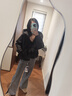 森馬（Semir）羽絨服女中長(cháng)款花苞輕薄三防2025新款oversize插肩袖冬裝防風(fēng) 黑色（灰鴨絨）90001（特寬松介意可拍小一碼） M 曬單實(shí)拍圖