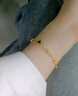 周大金 CHOW TAI KING黃金999足金四葉草手鏈女生輕奢孔雀石手飾情人節(jié)生日禮物送女友 黃金999足金四葉草手鏈【孔雀石版】 曬單實拍圖