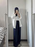 浪莎天絲亞麻闊腿褲女秋季2025新款高腰顯瘦垂感寬松老錢風(fēng)休閑彎刀褲 曬單實拍圖