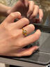 中國黃金（CHINA GOLD）四葉草黃金戒指女足金999活口指環(huán)求婚情人節實(shí)用生日禮物送女友 刻字/賀卡*足金四葉草鉆戒【鑲嵌托帕石】約1.4g 曬單實(shí)拍圖