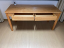 源氏木語(yǔ)精選橡木書(shū)桌現代簡(jiǎn)約辦公桌電腦桌北歐原木風(fēng)家用書(shū)房學(xué)習桌子 橡膠木原木色雙抽160*65*74.8cm 曬單實(shí)拍圖