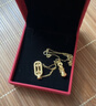 中國(guó)黃金（CHINA GOLD）黃金貔貅金剛杵吊墜足金項(xiàng)鏈男女款招財(cái)鎖骨中秋節(jié)生日禮物送女友 【今/次日達(dá)】貔貅金剛杵吊墜+S925鏈 約1g 曬單實(shí)拍圖