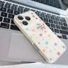 魔巖適用蘋(píng)果16promax手機殼輕奢玻璃iPhone17pro保護套高檔鏡頭全包新款17Air防摔清新少女后殼 大視窗玻璃-古董白-愛(ài)心波點(diǎn) iPhone 17 Pro Max 曬單實(shí)拍圖