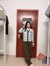 南叮雅格孕婦褲子歐棉絨長(cháng)褲秋冬加絨加厚新款孕期不勒肚子新型窄版闊腿褲 咖色【春秋款】 XXL 曬單實(shí)拍圖