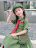 G.DUCKKIDS小黃鴨男女童套裝夏季小紅軍演出服兒童衣服學(xué)生長征舞蹈合唱服裝 男款加帽子加包包 140 cm 曬單實(shí)拍圖