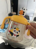 貝親（Pigeon）兒童牛奶杯1-3歲寶寶喝水喝奶PPSU直飲奶瓶雙吸管水杯 黃色330ml 曬單實(shí)拍圖