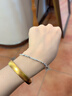 中國(guó)黃金（CHINA GOLD）999足銀手鏈女碎銀幾兩手鏈轉(zhuǎn)運(yùn)珠手串七夕情人節(jié)禮物送女友老婆 碎銀幾兩手鏈約6.5g【玫瑰禮盒】 曬單實(shí)拍圖
