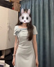 圣保美藍(lán)色短袖連衣裙女夏季2025新款氣質(zhì)赫本風(fēng)禮服顯瘦收腰長裙高級(jí)感 【藍(lán)色】(優(yōu)質(zhì)版) M 碼 曬單實(shí)拍圖