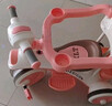 貝趣兒童三輪車(chē)1-3歲腳踏車(chē)寶寶遛娃神器嬰兒推車(chē)溜溜車(chē)三合一手推車(chē) 【安全護欄+靠背+轉向手推桿】 粉 推騎兩用0-6歲溜娃小孩自行車(chē) 曬單實(shí)拍圖