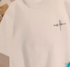 (2件裝)冰絲短袖T恤男夏季涼感小眾半袖青少年寬松休閑五分上衣LH 草書(shū)字白色 XL (建議體重120-135斤左右） 曬單實(shí)拍圖