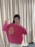 MeetMetro瑪依爾時(shí)尚減齡粉色毛衣女2025秋季寬松休閑羊毛針織衫 粉色 均碼 曬單實(shí)拍圖
