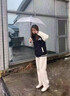 明月歸孕婦褲子不勒肚子夏秋季外穿皮筋松緊帶可調節顯瘦寬松休閑直筒褲 卡其色 XL碼120-135斤 曬單實(shí)拍圖