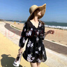 OLOEY大碼泳衣女顯瘦遮肚胖妹妹200斤分體泡溫泉泳衣三件保守遮肉泳裝 黑色XL碼（建議110-125斤） 【防曬透氣/顯瘦遮肚保守】 曬單實(shí)拍圖