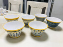 佩爾森（CERAMICS）北歐碗家用創(chuàng  )意高腳米飯碗陶瓷釉下彩餐具復古小碗吃飯斗笠碗 5英寸碗混色6個(gè)裝 曬單實(shí)拍圖