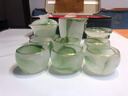 泉秀堂高檔鎏金翡翠玉瓷功夫茶具套裝輕奢辦公室高端羊脂玉瓷蓋碗禮盒裝 翠綠描金茶具（佛說(shuō)主人杯 11頭 曬單實(shí)拍圖