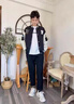 啄木鳥(niǎo)夾克外套男潮流美式棒球服夾克衫外套男休閑時(shí)尚立領(lǐng)戶(hù)外休閑開(kāi)衫 6555黑色 XL （建議130-150斤） 曬單實(shí)拍圖