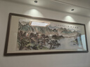 尚得堂手繪國畫(huà)山水畫(huà)富春山居圖風(fēng)景畫(huà)現代客廳裝飾畫(huà)沙發(fā)背景墻掛畫(huà) 沙比利實(shí)木框-圓角黑色 裝裱218*88（推薦） 曬單實(shí)拍圖