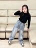 G.DUCKKIDS小黃鴨童裝女童褲子春秋2025新款兒童秋裝牛仔褲小女孩秋季直筒褲 圖片色 120 建議110-120cm6-7歲 曬單實(shí)拍圖