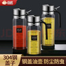 合慶玻璃油壺不銹鋼蓋防漏不掛油耐熱油瓶調(diào)料瓶廚房家用醬油瓶醋壺 曬單實拍圖