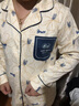 依曼安睡衣女春秋季純棉長(zhǎng)袖開(kāi)衫翻領(lǐng)家居服可外穿休閑女士100全棉套裝 5227 L （100-120）斤 曬單實(shí)拍圖