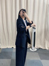 MeetMetro瑪依爾西裝套裝女2025秋季新款職業(yè)正裝西服西褲兩件套 藏藍色【現貨閃電發(fā)】 S 曬單實(shí)拍圖