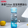 膳魔師（THERMOS）兒童水杯tritan直飲杯男女小學(xué)生開學(xué)必備小熊貓塑料水壺600ml藍(lán) 曬單實拍圖