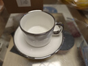 古莜輕奢咖啡杯子高檔歐式下午茶咖啡杯套裝高顏值拉花杯碟拿鐵杯淺灰 曬單實(shí)拍圖