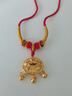 中國黃金（CHINA GOLD）黃金小金鎖福字項鏈女足金長(cháng)命鎖嬰兒寶寶平安鎖鈴鐺吊墜周歲禮物 長(cháng)命鎖項鏈 約1.6g-配紅繩 曬單實(shí)拍圖