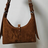 CHARLES&KEITH25秋新品復古雙肩帶鉚釘簡(jiǎn)約腋下包生日禮物CK2-20782708-1 Sienna Brown赭石棕 S 曬單實(shí)拍圖