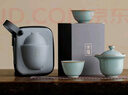 唐豐李桂蓮汝窯旅行茶具套裝快客杯一壺兩杯便攜式戶(hù)外泡茶禮盒裝 曬單實(shí)拍圖
