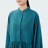 無(wú)印良品（MUJI）IDEE 女式 平織 長(cháng)袖連衣裙 女裝裙子早秋 GAD58C4S 深藍色 均 碼 （165/88A） 曬單實(shí)拍圖