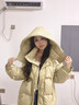 雪中飛90絨中長(cháng)款羽絨服女2025冬季韓版時(shí)尚寬松休閑保暖連帽外套綠色S 曬單實(shí)拍圖