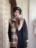 CHANEELR & KARITH圍巾冬季女百搭圍脖加厚保暖格子披肩送女生老婆輕奢生日新年禮物 輕奢品牌時(shí)尚百搭ck風(fēng)【卡其色】 曬單實(shí)拍圖