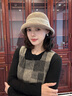 Siggi帽子女秋冬拼色保暖羊毛卷邊盆帽漁夫帽日系韓版優(yōu)雅百搭禮帽 曬單實(shí)拍圖