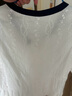 MsShe【全棉】大碼女裝2025秋裝胖mm寬松刺繡撞色分割七分袖小衫 純色花藤-純白色現貨 3XL 曬單實(shí)拍圖