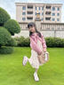女童連衣裙早秋2025新款兒童碎花裙子針織外套春秋款花朵裙子洋氣 套裝【連衣裙+外套】 150 曬單實拍圖