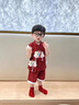 G.DUCKKIDS小黃鴨周歲禮服男寶寶抓周衣服女漢服百日宴百天滿(mǎn)月嬰兒套裝夏季 紅色+香囊 90 建議1~2歲【 80-90cm】cm 曬單實(shí)拍圖
