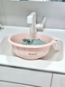 莎愛(ài)潔臉盆加厚塑料洗腳盆子廚房洗菜盆學(xué)生宿舍加大洗衣盆寶寶澡盆嬰兒 大號加厚pet懸掛省空間【櫻花粉】 曬單實(shí)拍圖