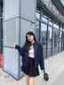 哈吉斯（HAZZYS）女裝 秋季女士【PHIZ系列】簡約休閑風立領夾克女 藏青色NV M (160/84A 38) 曬單實拍圖