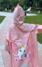 牧萌兒童雨衣帶書(shū)包位男童女童女孩加長(zhǎng)全身學(xué)生雨披 粉美人魚(yú) 3XL 曬單實(shí)拍圖